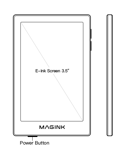 Front view of MAGINK device